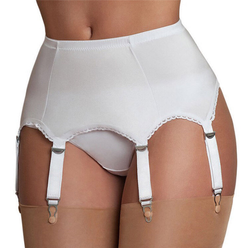 Stoking Setinggi Paha Wanita Seksi Berenda Sabuk Garter Suspender G-string Set Ukuran Besar S-2XL