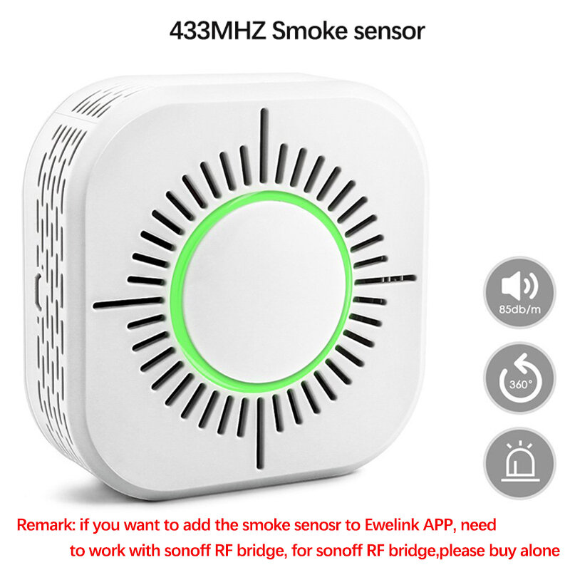 3Pcs Rivelatore di Fumo per smart Home, Casa Intelligente Automation Wireless 433MHz di Sicurezza Antincendio Sensore di Allarme C50W di Fumo Senza Fili Rivelatore di Incendio