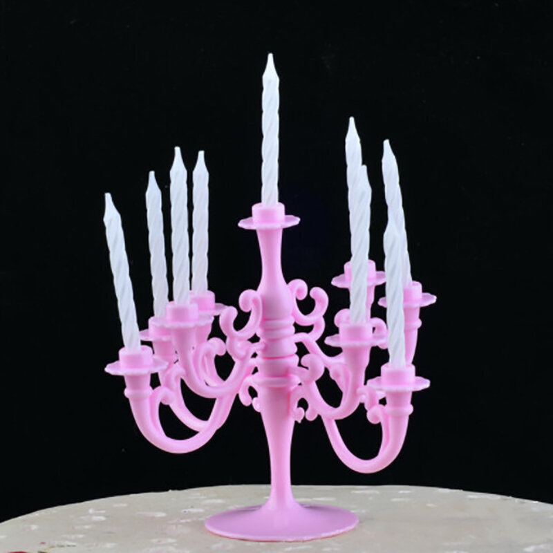 Velas y candelabros para pastel de fiesta de cumpleaños, decoración superior