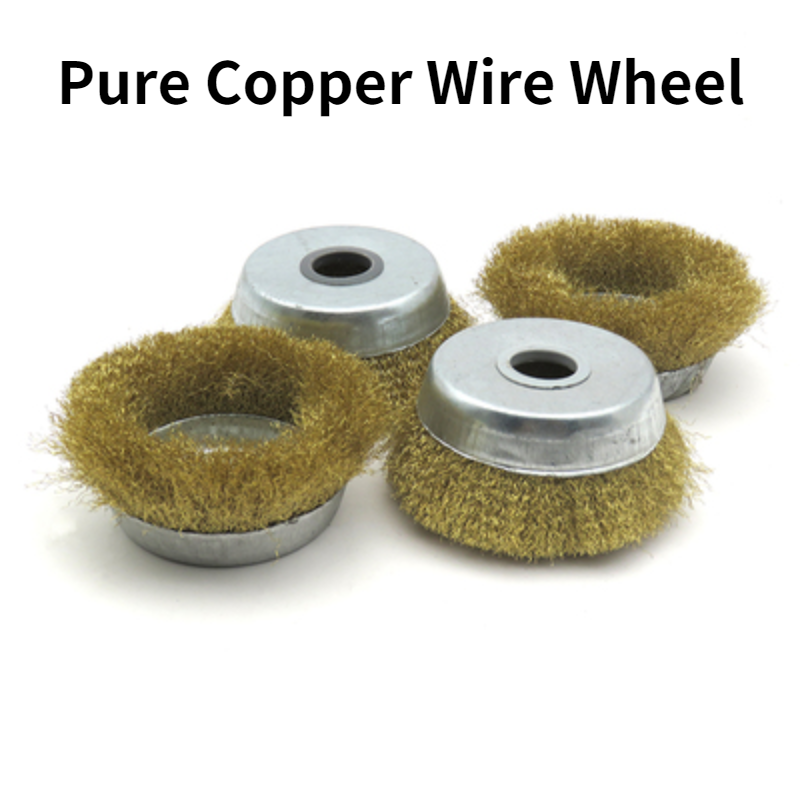 Tigela Tipo Cobre Wire Roda, polimento Escova Roda, 100 Angle Grinder, Derusting Polimento Roda, 4"