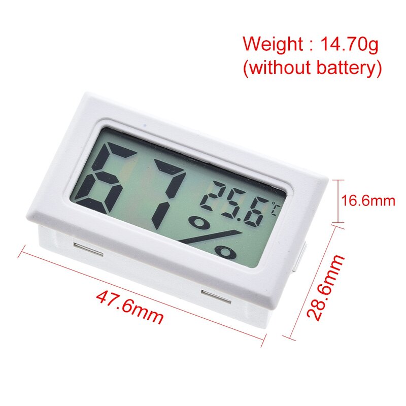 Visor LCD digital miniatura TZT, Sensor de temperatura interior conveniente, Higrômetro e Termômetro