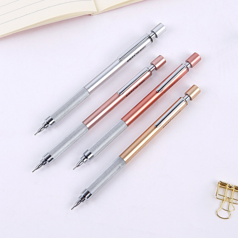 Professional Metal Mechanical Pencil 0.5MM 0.7MM Low Gravity Automatic Graphite Pencil & 100pcs Refill For Draw School Supplies