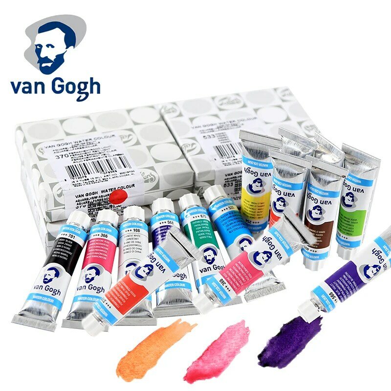 Van Gogh 40 Colors Professional Watercolor Paint Tube Blue Green 10ml Watercolour For Painting Aquarel Aquarelle Art Supplies