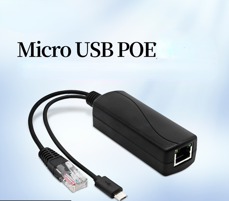 Cable adaptador MicroUSB POE, alimentación pasiva sobre Ethernet, módulo de fuente de alimentación de inyector RJ45, divisor, 48v para cámara IP
