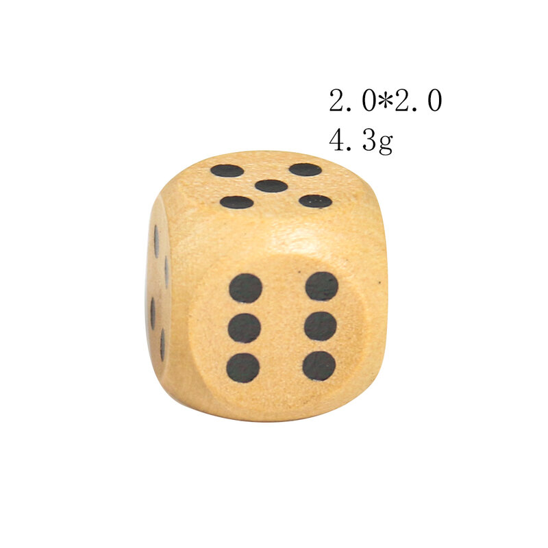 5 шт., деревянные кубики, 20 мм, 6 кубиков