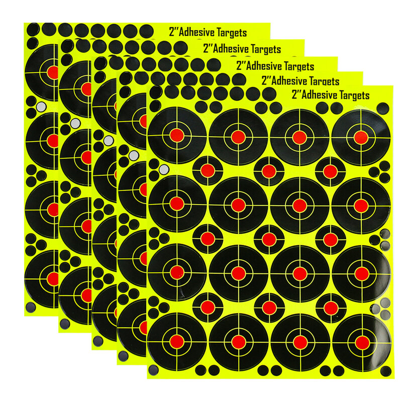 80 Buah/5 Lembar Target Kertas Splatter Target Stiker Neon untuk Pistol Senapan Berburu Panah Panahan Latihan Menembak Aksesori