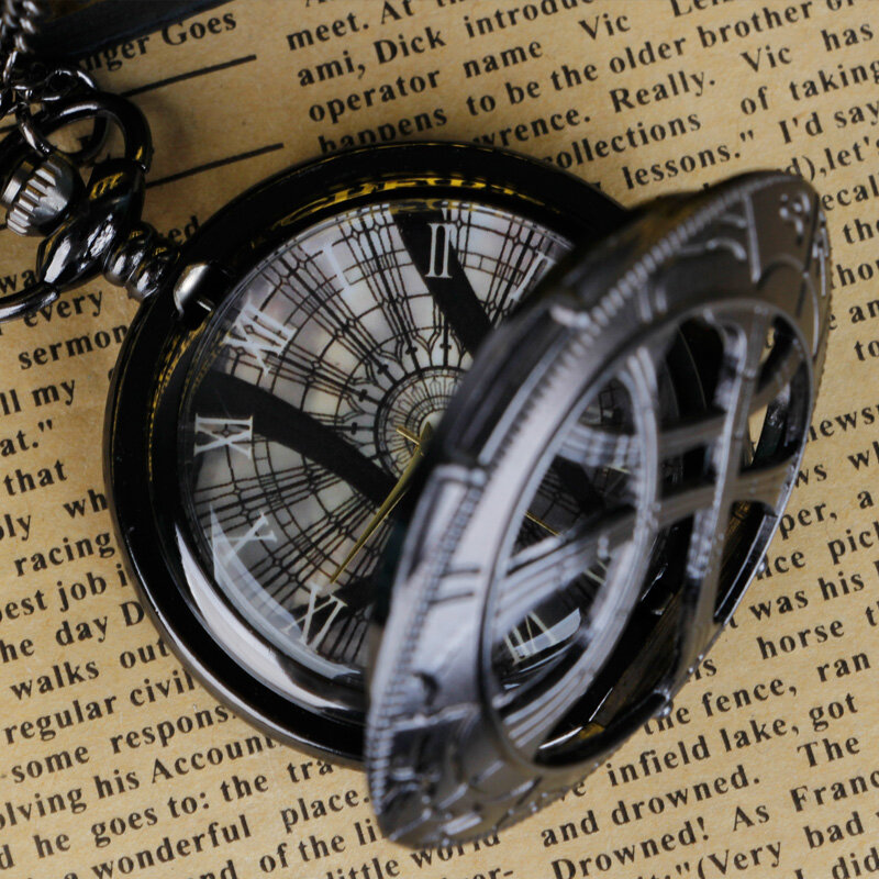 Steampunk Antique Eye Round Case Shape Quartz Pocket Watch Jewelry Pendant Necklace Chain Gifts for Men Women
