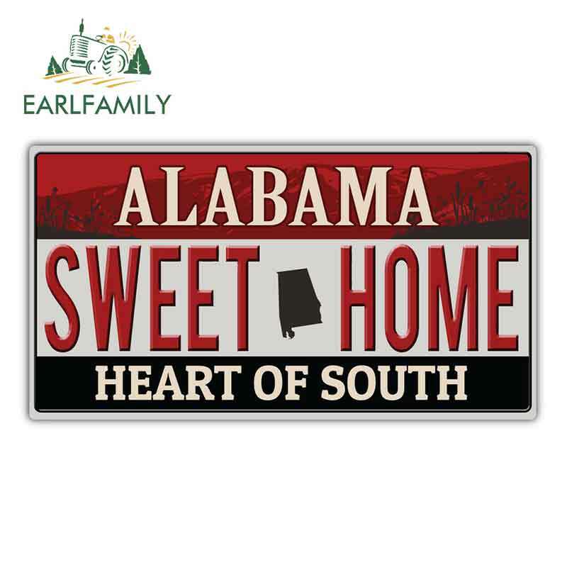 EARLFAMILY 13cm x 6.8cm For Alabama USA Sweet Home Vinyl Decal Sticker Car Truck Pinup Scratch-Proof Sticker Suitable For VAN RV