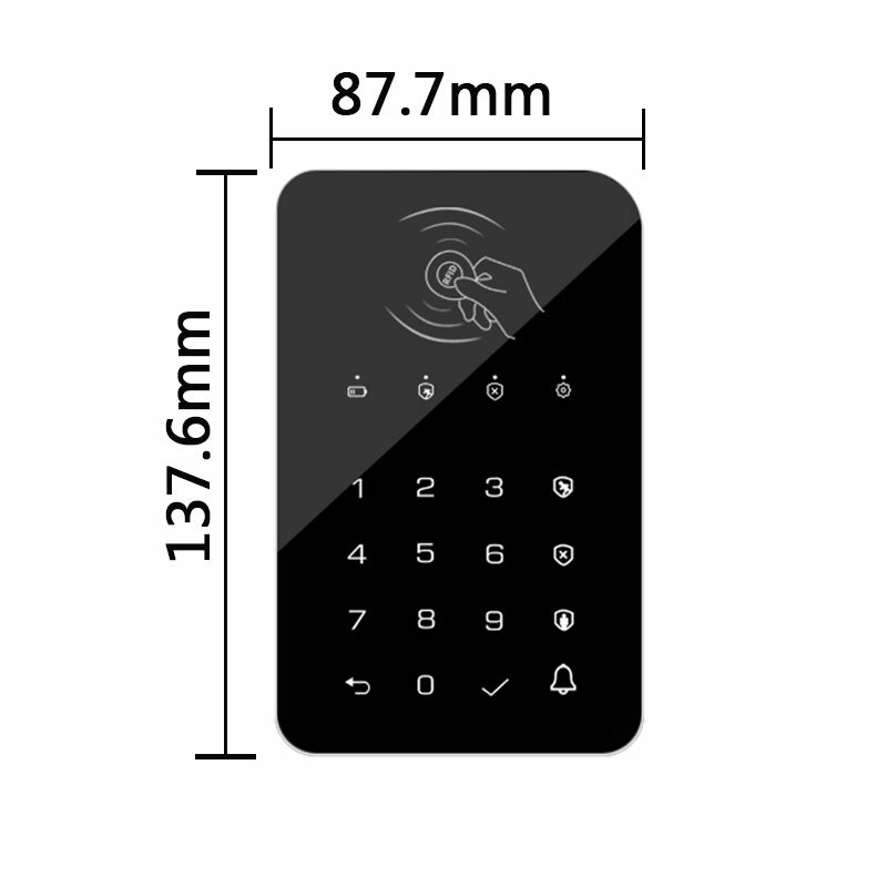 Frequenza 433Mhz Ev1527 codifica blocco tastiera Touch Wireless per armi disarmi sistema di sicurezza Passcode RFID Hub di allarme collegato