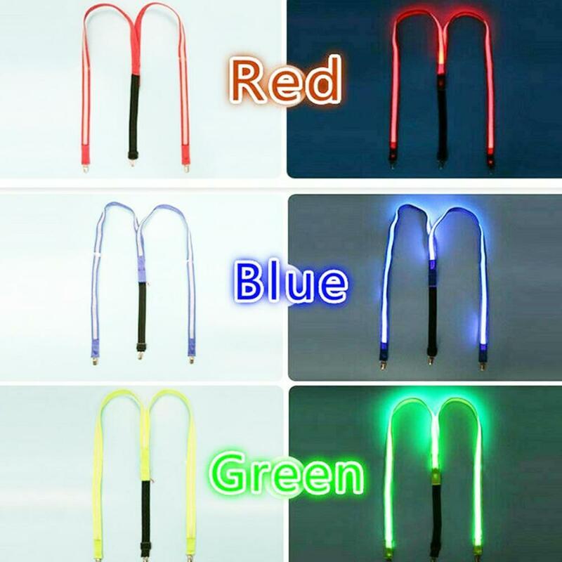 Novelty Light Up Suspenders Clip-on LED Light Night Cycling Adult Glow In The Dark Elastic Y-back Adjustable Suspenders Arm Band