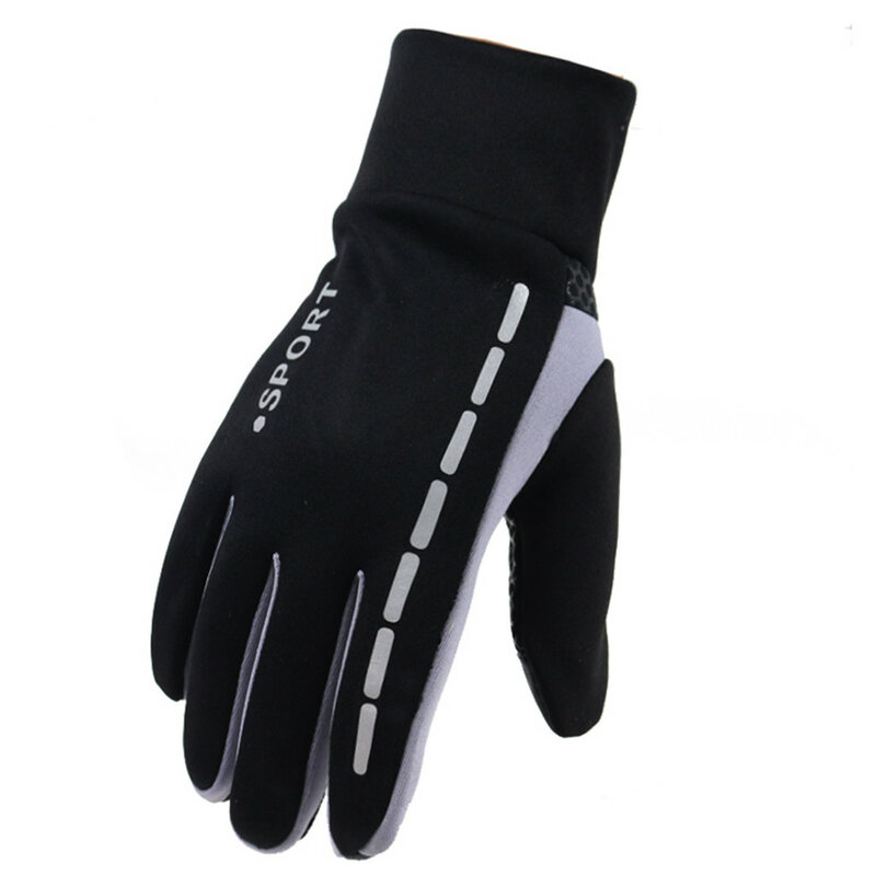 Męskie zimowe ciepłe rękawiczki Therm z antypoślizgowym elastyczny mankiet, termiczne miękkie rękawice z podszewką rękawiczki do jazdy PU skórzane rękawiczki 2019