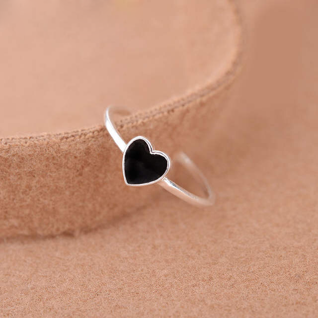 Anelli quadrati neri in argento Sterling 925 di moda per donne ragazze Bijoux dichiarazione di fidanzamento anello geometrico joyas de plata 925