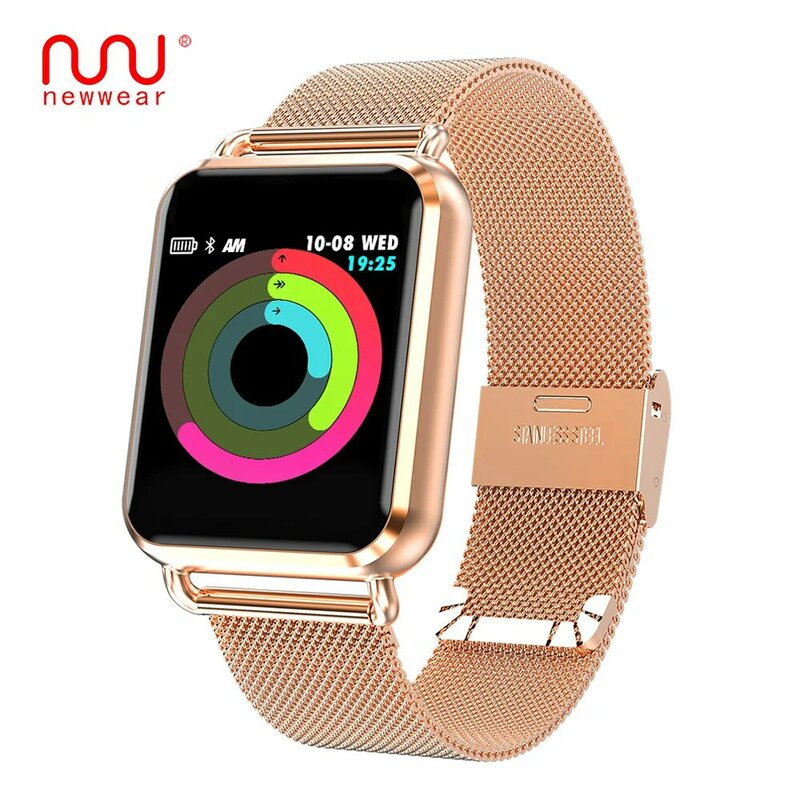 NEWWEAR Q3 reloj inteligente para hombre, medidor de presión arterial, monitor de ritmo cardíaco, rastreador de Fitness, reloj inteligente deportivo para mujer, Android e IOS
