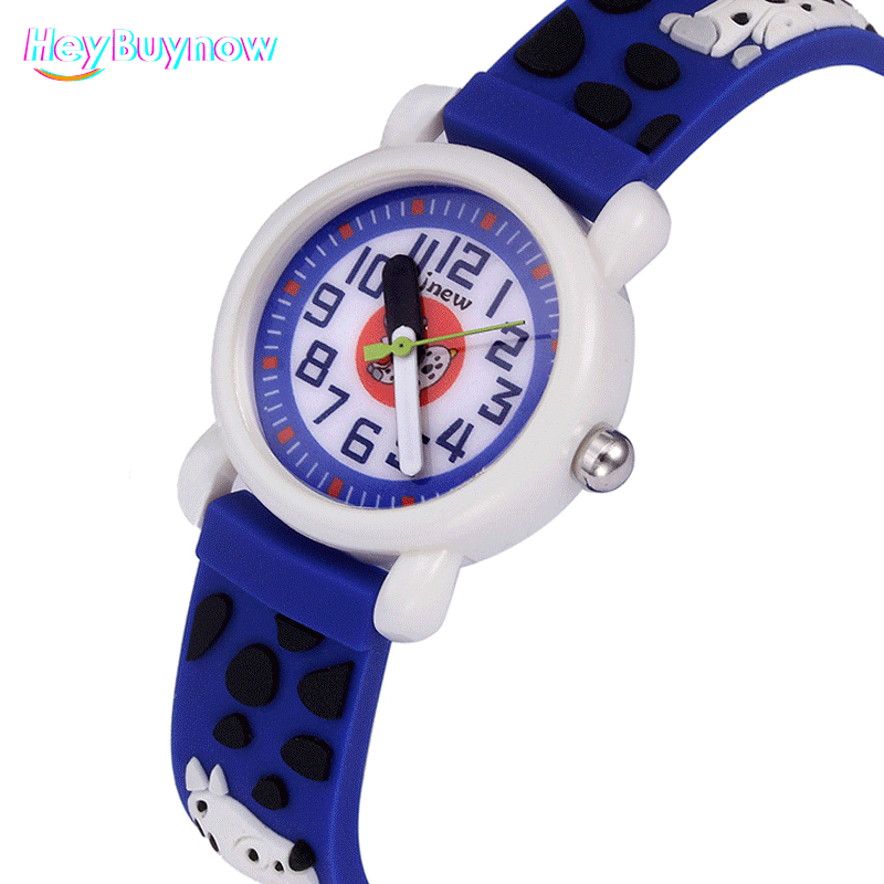 High Quality Children Puppy Cartoon Watch Student Quartz Watch Girl Boy Silicone Jelly Watch Waterproof Clock Christmas Gift