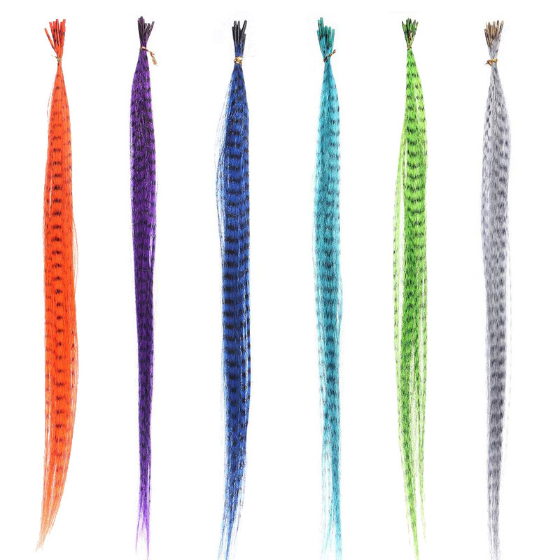 55PCS Synthetische Rechte Multi-color Veren Haarstukje Pruik Haarverlenging Beauty Tool Voor Haar Feather Extensions