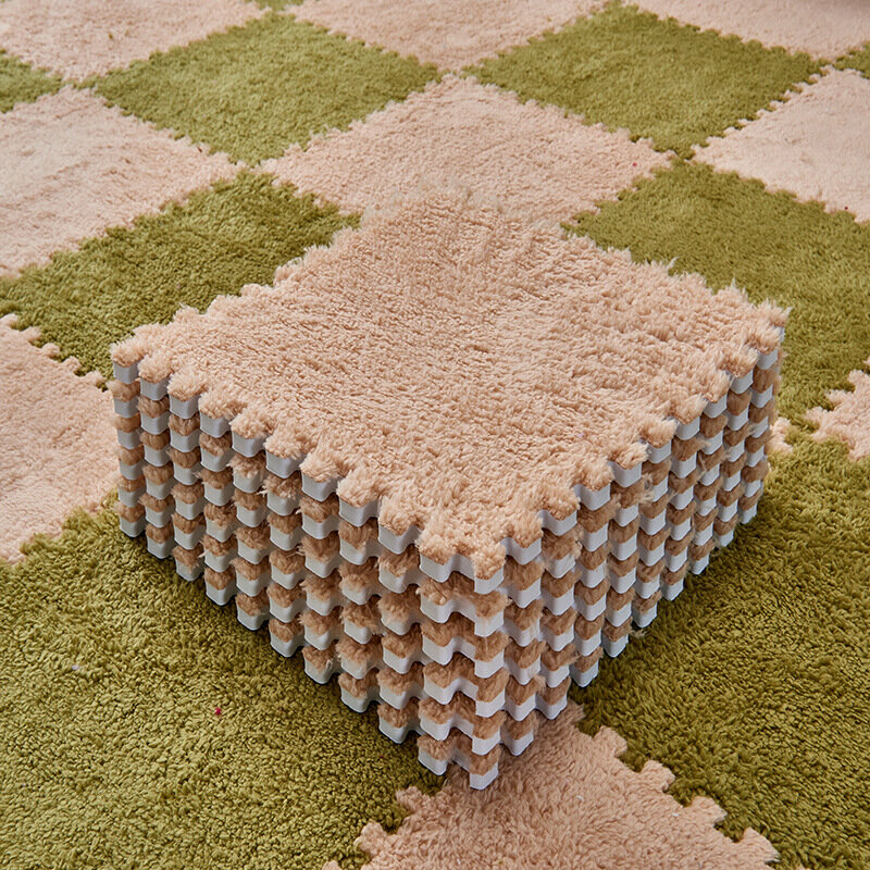 Karpet lipat 10/25 buah, karpet ruang tamu empuk memanjat Cappet bersama ruang mandi anti-selip Area berbulu merah muda