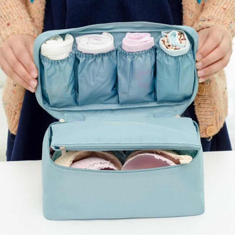 Sujetador de viaje portátil, lencería, calcetines, ropa interior, bolso organizador, bolsa de almacenamiento para viaje