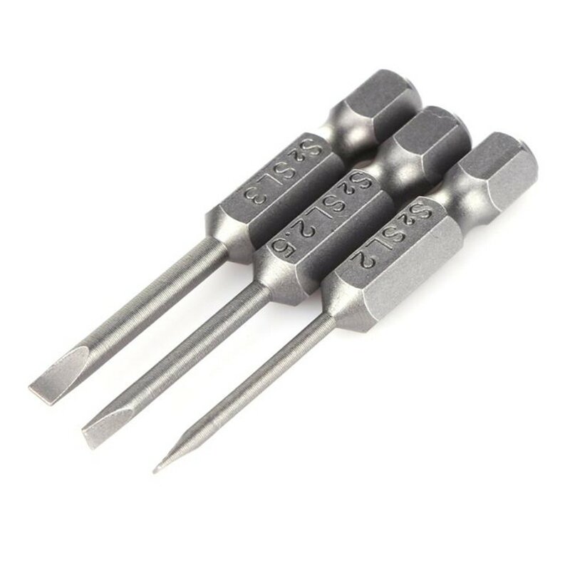 6pcs 50mm Slotted Tip Screwdriver Bit S2 Alloy Steel Flat Head Slotted Magnetic Screwdrive Hand Repair Kits Tools
