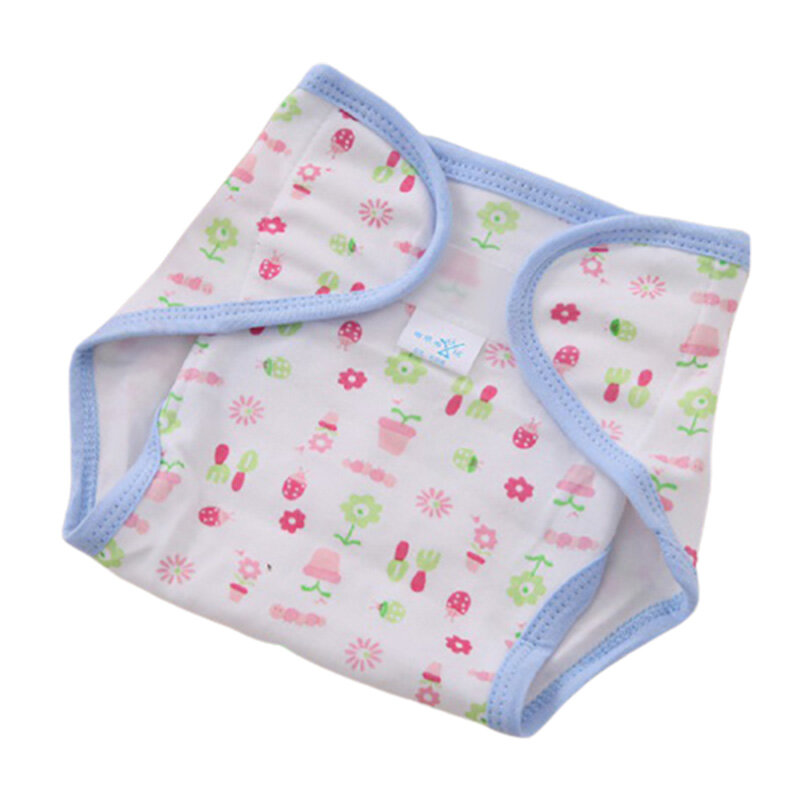 Cubierta de pañal ajustable de algodón para bebé, pañales con estampado de dibujos animados, tela lavable, reutilizable, transpirable, de 0 a 24 meses