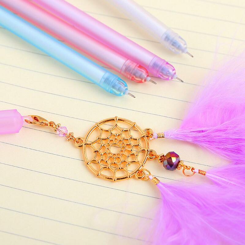 Color)Dream Catcher Feather Pendant Gel Pen Black Pendant Sweet Style Gel Pen