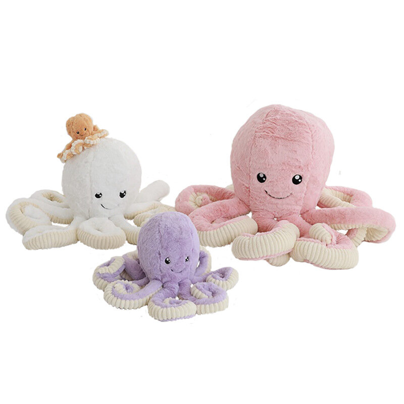 1Pc 18-80ซม.น่ารักจำลอง Octopus จี้ Plush Boneka Mainan นุ่มสัตว์ตกแต่งบ้านน่ารักตุ๊กตาสัตว์ xmas ของขวัญ
