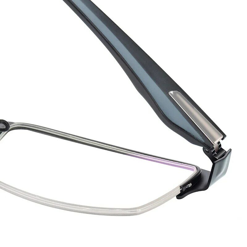 نظارات طبية للرجال ، عدسات بصرية متعددة البؤر مع مؤشر بوصفة طبية ، مضادة للضوء الأزرق ، مضادة لقصر النظر ، إطار Hulf مربع ، 1.67 ، 1.61