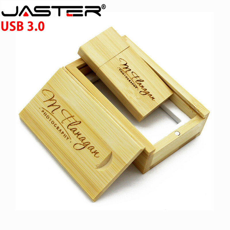 JASTER USB 3.0 Wooden usb+wood BOX usb flash drive pendrive 4GB 8GB 16GB 32GB 64GB wedding Photography gift  (free custom logo )