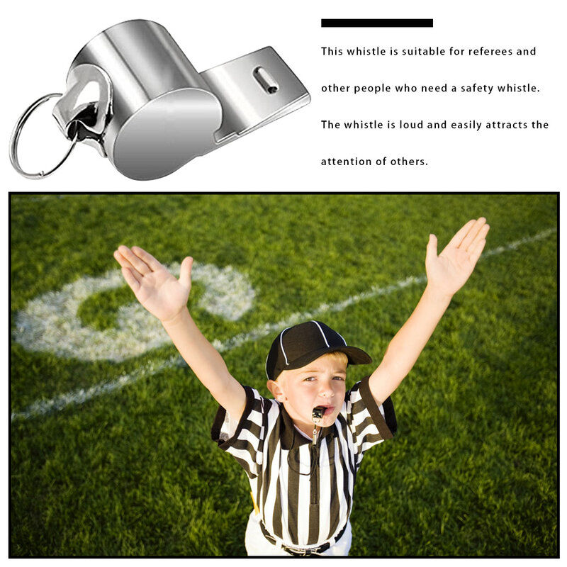 2pcs Whistles Stainless Steel Loud Training Tools Hanging Portable Outdoor Whistles for Referee