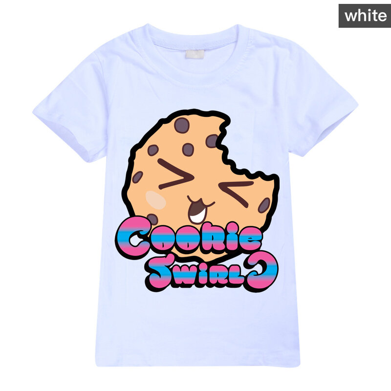 COOKIE SWIRL C-T-shirt à Manches Courtes en Coton pour Fille et Garçon, Vêtement d'Été Décontracté, à la Mode