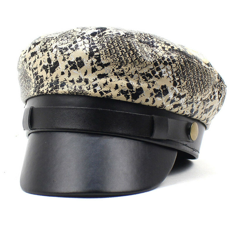 หมวกเบเร่ต์หนังงู2021หมวกแปดเหลี่ยมลำลองหมวกจิตรกรฤดูใบไม้ร่วงและฤดูหนาว35
