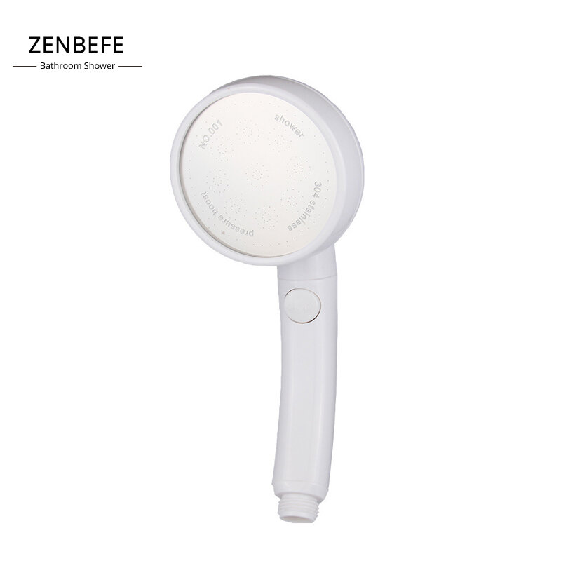 ZENBEFE Powerful pressurized shower head with switch handheld shower head water heater shower head water stop shower head