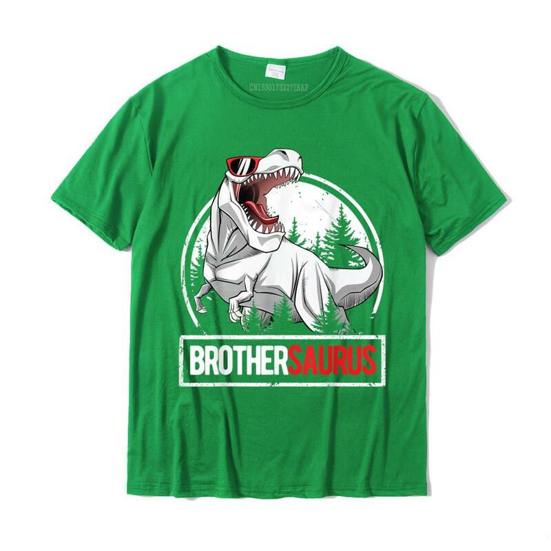 Kaus BrotherSaurus Kaus Atasan Kaus Dinosaurus Pesta Ulang Tahun Anak Laki-laki Rex Polos Kaus Atasan Pria Katun Camisa Klasik
