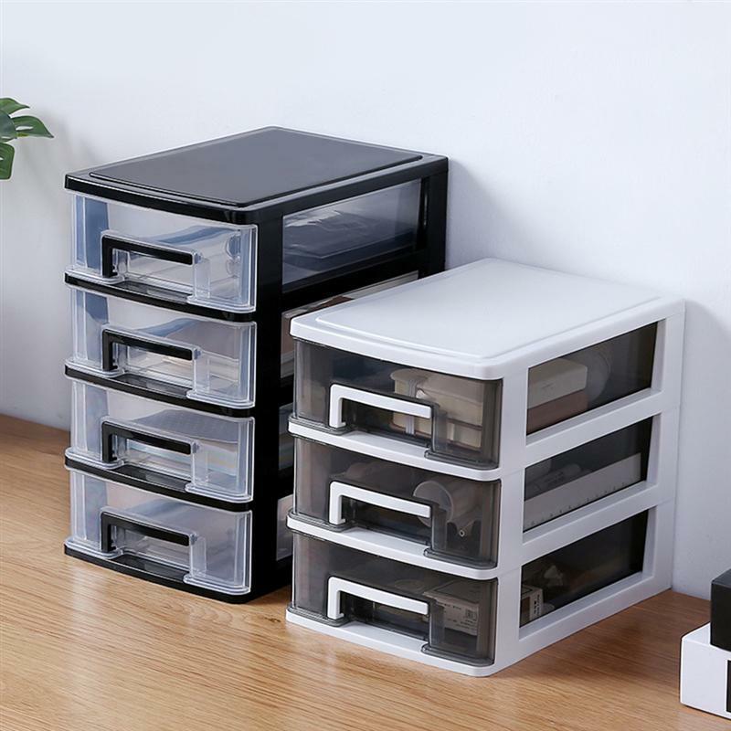 5-layer Drawer Desk Storage Box Plastic Document Sundries Holder Cosmetic Cabinet Storage Organizer Desktop Makeup Organizer Box