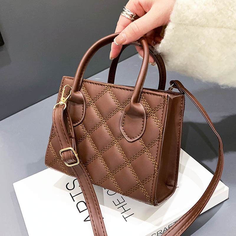 Designer Bags for Women Purse Handbag 2022 Fashion Crossbody Bag Plaid Hand Tote PU Leather Female Shoulder Messenger Bags