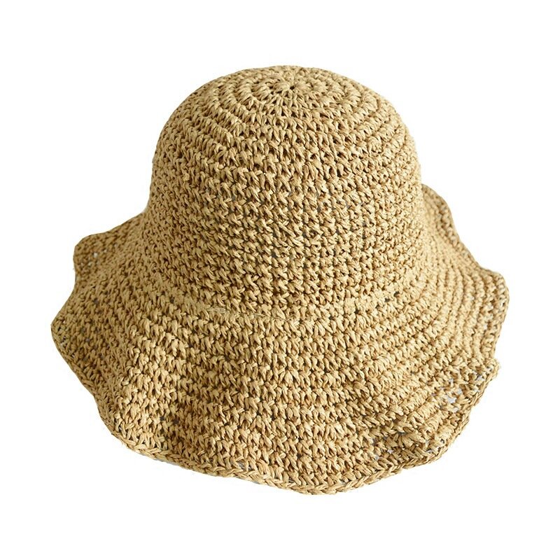 2021 NEW FASHION składana słomka kapelusz damska letnia wycieczka przeciwsłoneczna wakacje fajna czapka nadmorski kapelusz na plażę fala kapelusze letnie