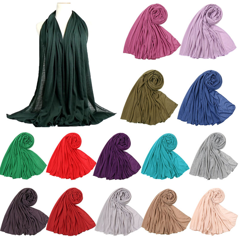 Bufanda de Hijab de Jersey para Mujer, Turbante musulmán para la cabeza, chal islámico, pañuelo para la cabeza, Pashmina, pañuelo, Foulard, Turbante