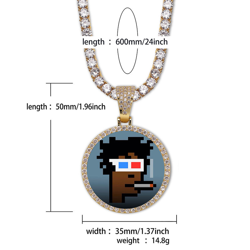 TOPGRILLZ Custom Photo  Necklace  Couple Pendant Hip Hop Personalized Jewelry Can Custom Letter