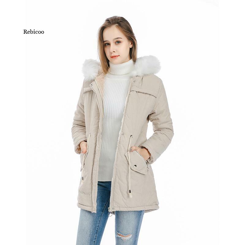 Giacche donna inverno Plus velluto spesso caldo pelliccia con cappuccio parka Oversize donna cappotti nuovo M-3Xl