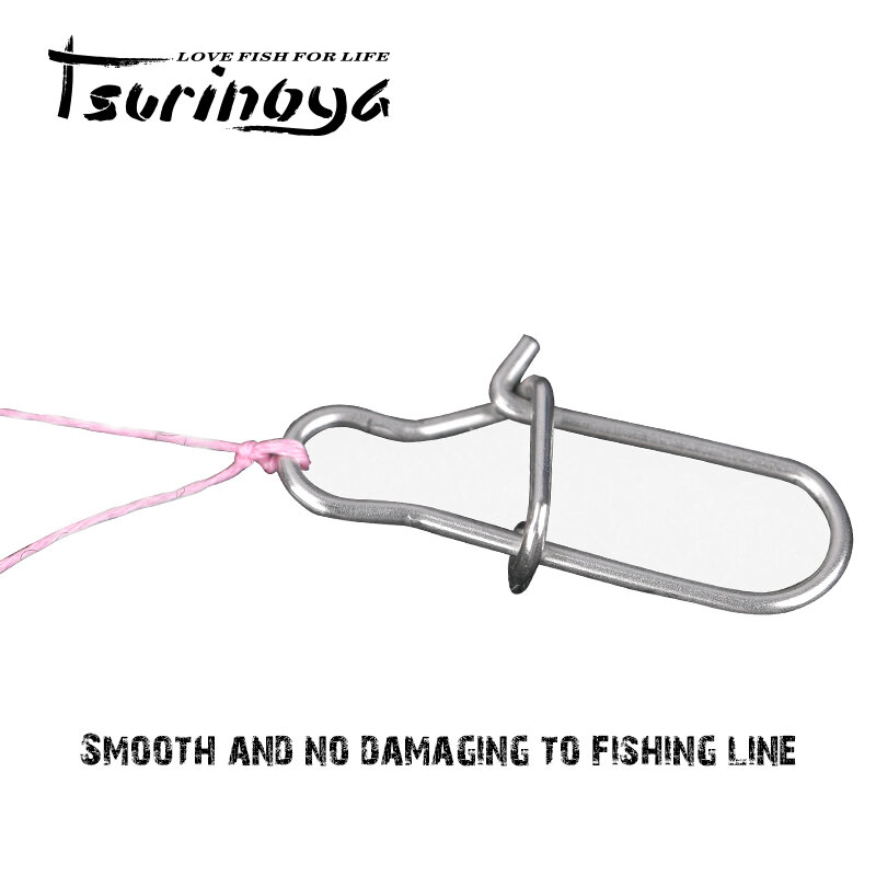 TSURINOYA Fishing Snaps Stainless Steel Hard Lure Connector 100PCS Solid Safety Pin Barrek Hook Lock Clip Accessories
