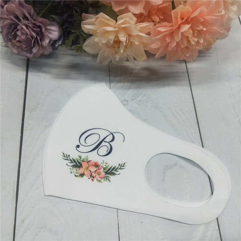 Personalized Wedding Favors Bridesmaid Floral Face Mask Custom Sleepover Party Gift Face Mask Social Distance Gifts for Friends