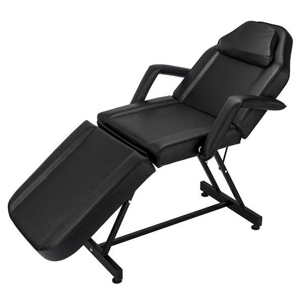 Chaise ajustable pour Salon de beauté SPA et tatouage de 72 pouces, meuble professionnel léger, noir, avec tabouret, en aluminium