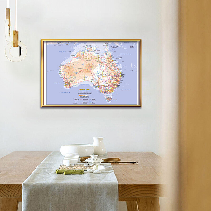 Mapa de rota do terreno e tráfego, 59*42cm, pintura em tela da austrália, arte de parede, pôster, material escolar, decoração para sala de aula, casa