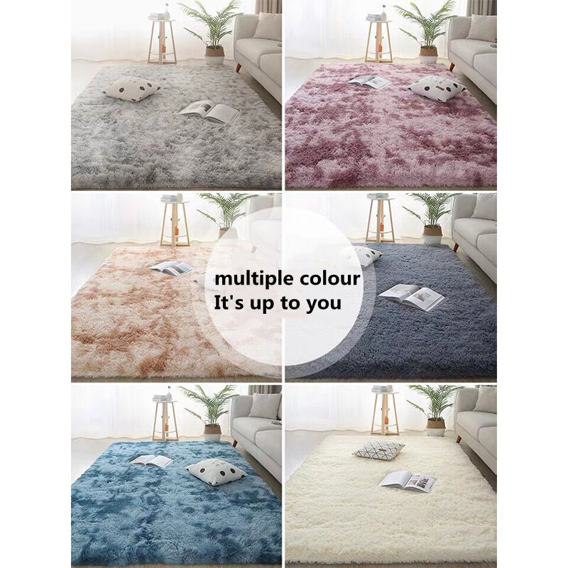 Karpet Mewah Cocok untuk Ruang Tamu Karpet Berbulu Lembut Putih Kamar Tidur Kamar Mandi Anti-selip Karpet Lantai Tebal Dekorasi Ruang Remaja