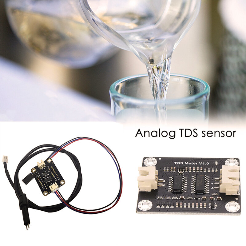 Sensor Konduktivitas Air Analog Tds Sensor Tahan Detektor Cair Modul Pemantauan Kualitas Air Diy TDS