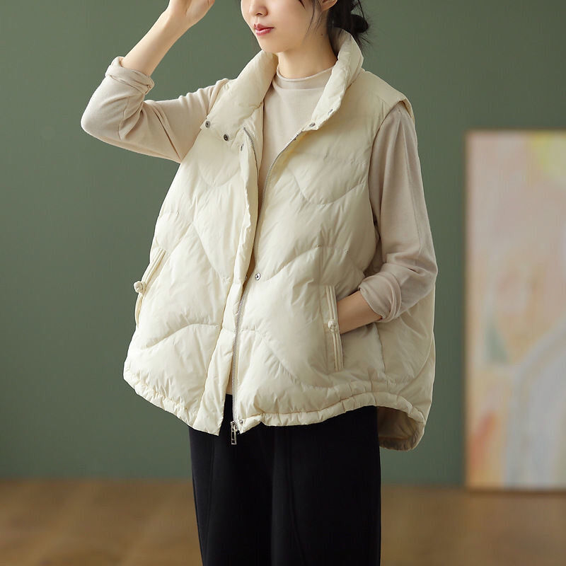 Estilo preguiçoso colete feminino outono e inverno 2021 nova koreanversion solta outer wear colete jaqueta fina com bolsos tendência moda