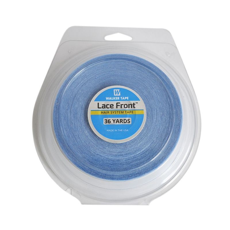 Cinta frontal de encaje azul de doble cara, 1 pulgada x 36 yardas, cinta adhesiva para extensión de cabello, peluca de encaje, tupé, impermeable y resistente al sudor