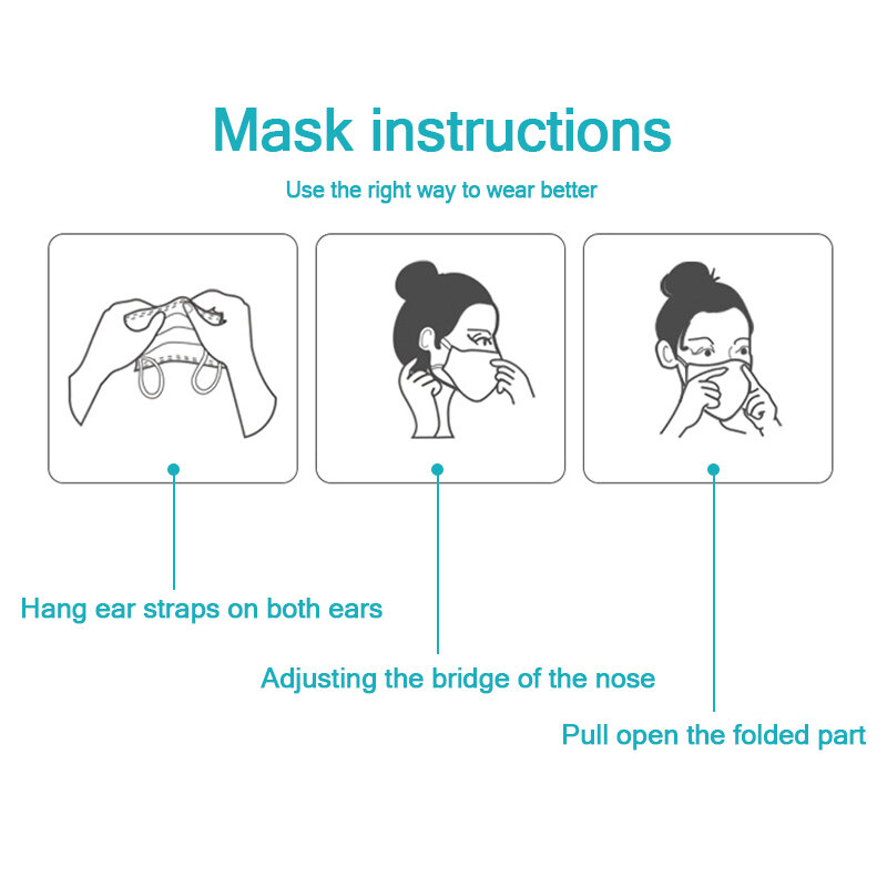 Szybka dostawa gorąca sprzedaż 3-warstwę maski na 50 sztuk twarzy maski na usta włókniny jednorazowe Anti-maski przeciwpyłowe Earloops maski