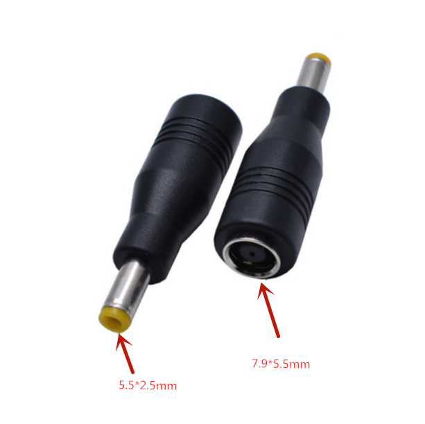 7.9 x 5.5mm Female to 5.5 x 2.5mm Male Plug Converter Dc Plug Connector  for Asus Lenovo Laptop