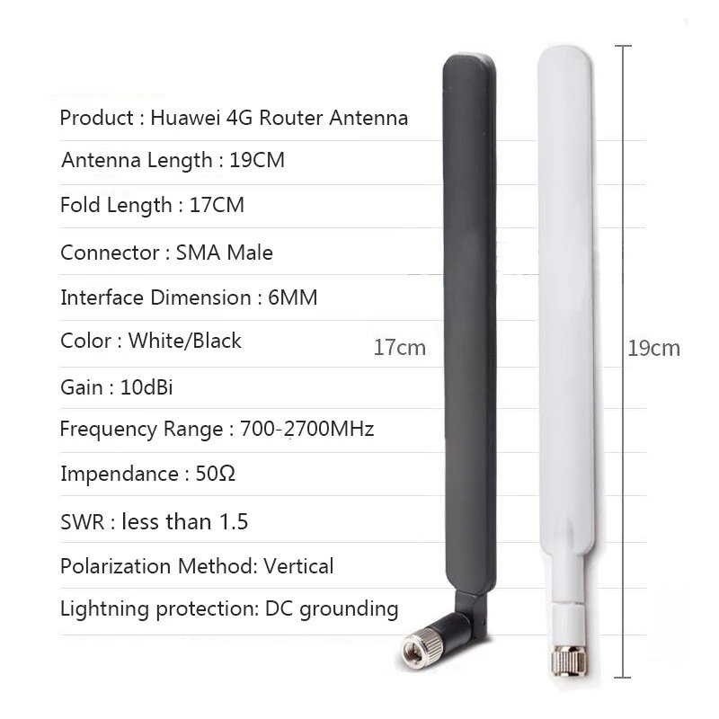 White color 5dbi 4G LTE antenna 100% huawei b593 B890 B315 B310 B880 with sma connector Letter D