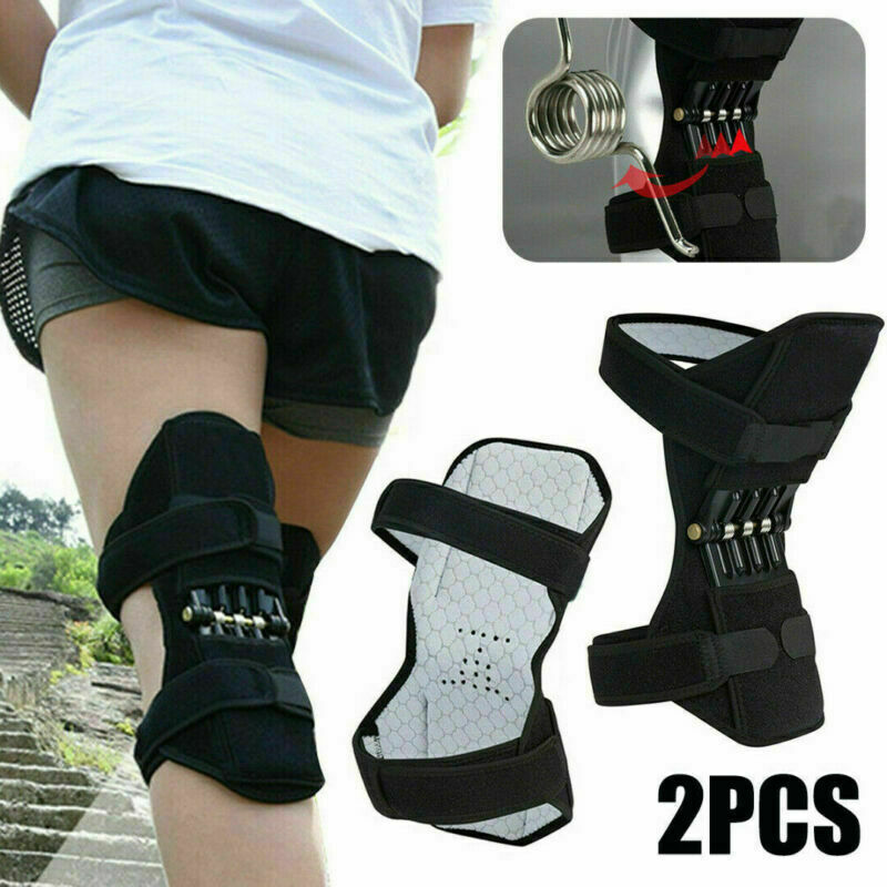 1 Pair Joint Support Knee Pads Breathable Non-Slip Power Joint Support Knee Pads Powerful Rebound Spring Force Knee Booster Pads